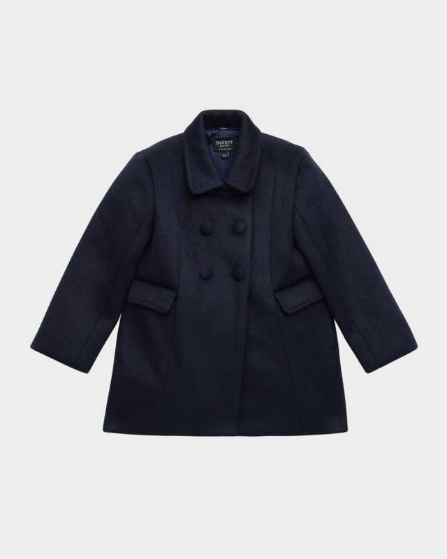 Girl's Leah Wool-Blend Double-Breasted Coat, Size 6M-3